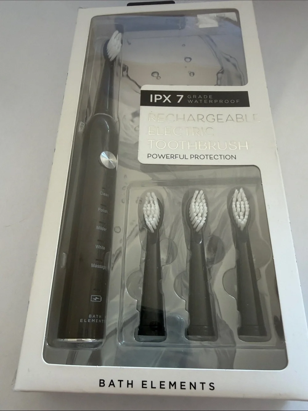 NIB Bath Element Rechargeable Electric Toothbrush - Black and White